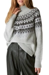 Lucky Brand Fair Isle Turtleneck Sweater In Light Grey Heather Combo