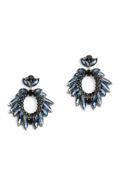 Deepa Gurnani Zienna Crystal Drop Earrings In Sapphire