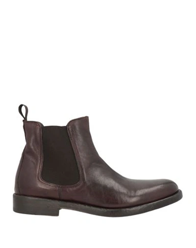 Rogal's Man Ankle Boots Chocolate Brown Size 8 Calfskin