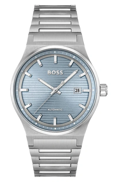 Hugo Boss Candor Automatic Bracelet Watch In Blue