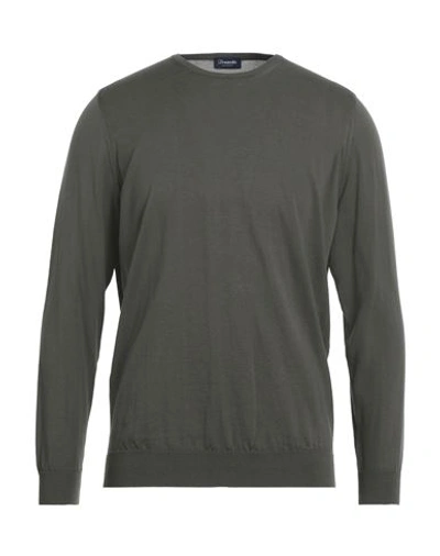 DRUMOHR DRUMOHR MAN SWEATER DARK GREEN SIZE 40 COTTON