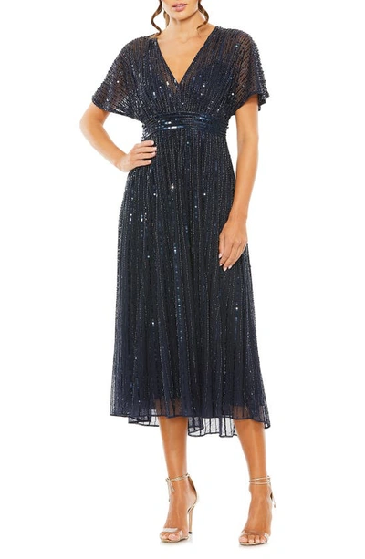 Mac Duggal Sequin Embellished Cocktail Dress In Midnight