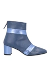 Positano In Love Woman Ankle Boots Slate Blue Size 9 Soft Leather