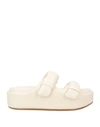 Ash Woman Sandals Cream Size 10 Soft Leather In White