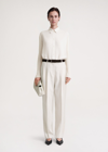 Totême Double-pleated Tailored Trousers Snow In Snow