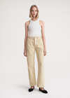 Totême Twisted Seam Denim Full Length Washed Beige In Washed Beige
