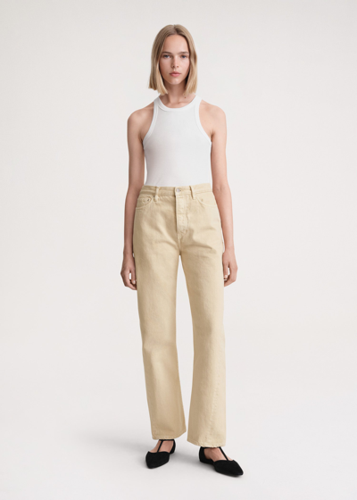 Totême Twisted Seam Denim Full Length Washed Beige