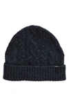 Vince Donegal Cable Stitch Cashmere Beanie In Coatal Blue
