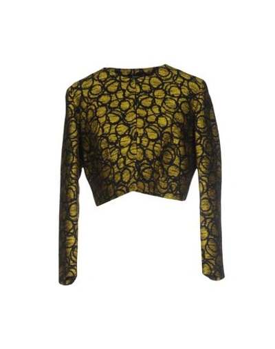 Hanita Woman Blazer Yellow Size 4 Acrylic, Polyester, Nylon