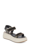 Dolce Vita Debra Platform Sandal In Black,white Multi