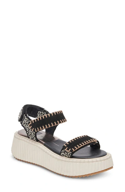 Dolce Vita Debra Platform Sandal In Black,white Multi