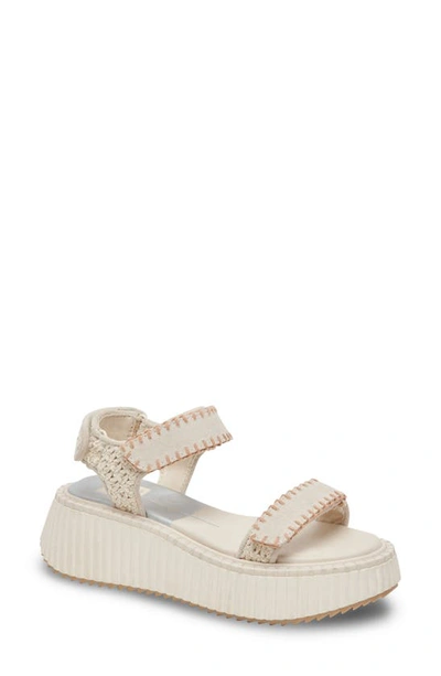 Dolce Vita Debra Platform Sandal In Ivory Suede