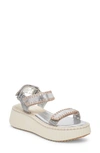 Dolce Vita Debra Platform Sandal In Silver Distressed Leather