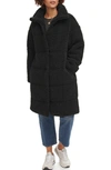 Levi's Quilted Fleece Long Teddy Coat In Carbon Grey