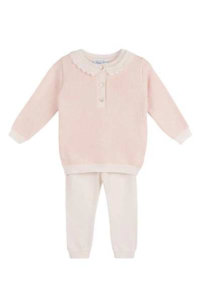 Feltman Brothers Babies' Chevron Jumper & Trousers Set In Blush