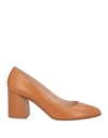 Tod's Woman Pumps Camel Size 7 Tanned Leather In Beige