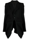 Comme Des Garçons Comme Des Garcons 's Ruffle Draped Checked Sheer Blazer Jacket In Black