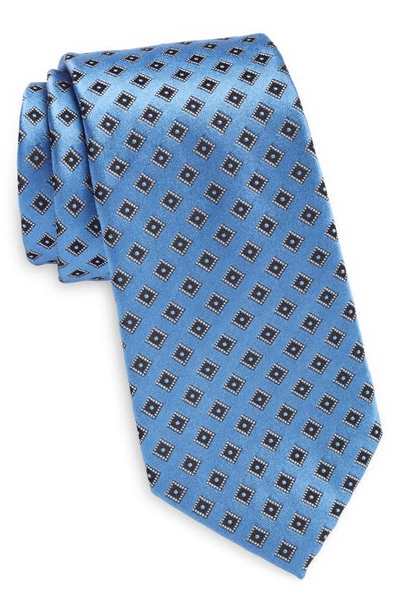 Nordstrom Geometric Silk Tie In Lt Blue