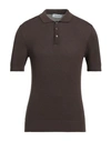 Gran Sasso Man Sweater Dark Brown Size 36 Cotton