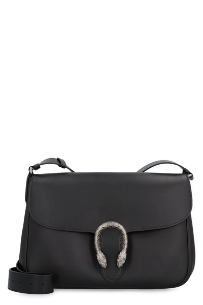 Gucci Dionysus Leather Crossbody Bag In Black