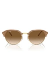 Ray Ban Clubmaster 53mm Sunglasses In Beige