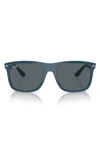 Ray Ban Men's Rb4547 57mm New Boyfriend Oversized Square Sunglasses In Blue/blue Solid