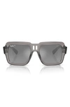 Ray Ban Magellan Bio-based Sunglasses Black Frame Silver Lenses Polarized 54-19 In Transparent Grey