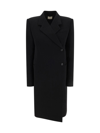 Khaite Kento Wool Blend Long Coat In Black