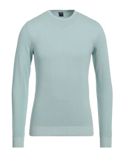 Fedeli Man Sweater Light Blue Size 38 Cotton In Blue