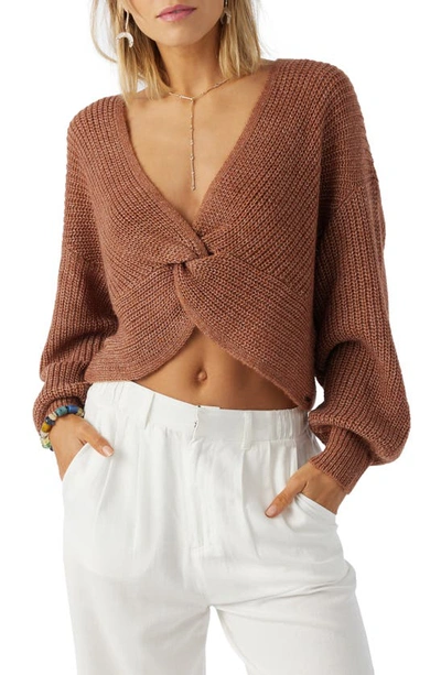 O'neill Hillside Twist Sweater In Rustic Brown