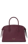 Kate Spade Medium Knott Pebbled Leather Satchel In Deep Cherry