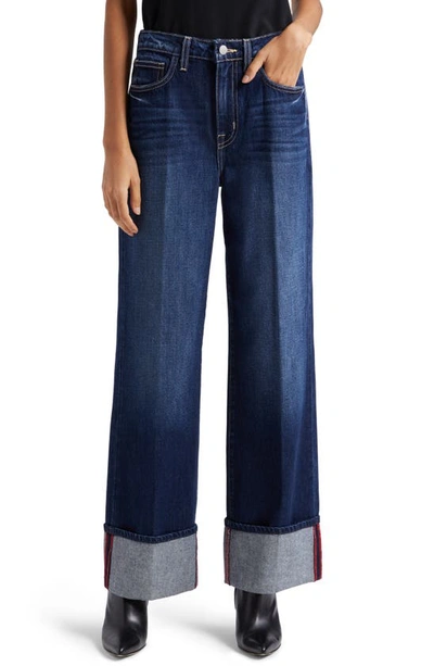 L AGENCE MILEY HIGH WAIST CUFF WIDE LEG JEANS