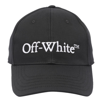 Off-white Logo Cotton Baseball Cap In Black