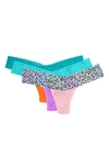 Hanky Panky Low Rise Lace Thongs In Sato-vtqg/ Rainbow Le