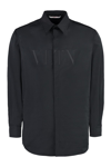Valentino Vltn Overshirt In Tech Fabric In Black