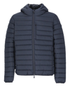 Save The Duck Logo Patch Zip Up Jacket In Blue