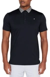 Redvanly Darby Contrast Collar Performance Golf Polo In Tuxedo