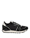 Emporio Armani Man Sneakers Black Size 7 Soft Leather, Textile Fibers