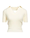 Jacquemus Woman Sweater Cream Size 6 Cotton, Polyamide, Viscose In White