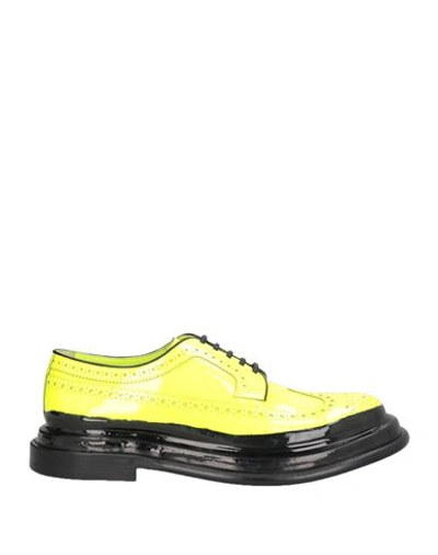 Dolce & Gabbana Man Lace-up Shoes Pastel Yellow Size 9 Soft Leather