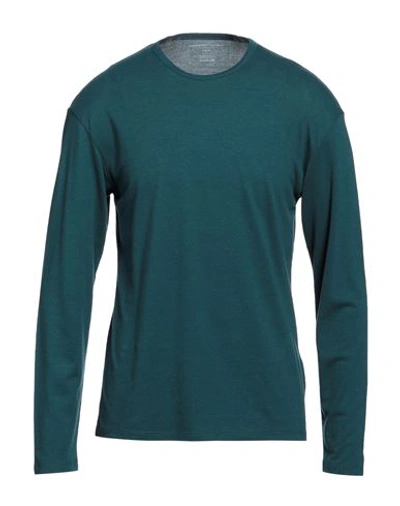Majestic Filatures Man T-shirt Deep Jade Size M Cotton, Cashmere In Green