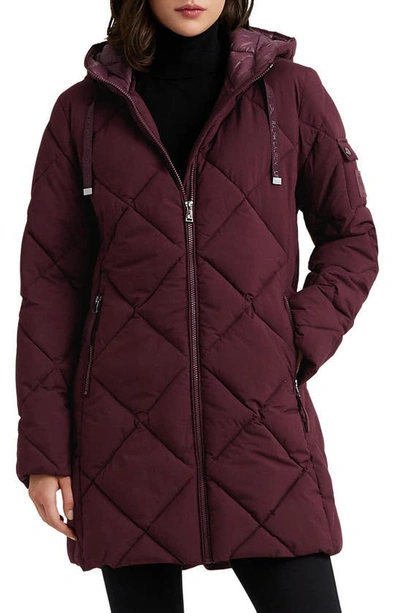 Lauren Ralph Lauren Quilted Jacket In Vintage Burgundy