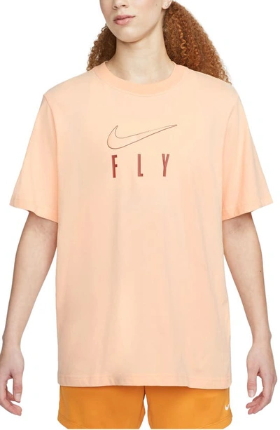 Nike Dri-fit Swoosh Fly Graphic T-shirt In Orange