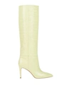 Paris Texas Crocodile-embossed Knee-high Boots In Cream