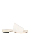 Tod's Woman Sandals Ivory Size 6.5 Soft Leather In White