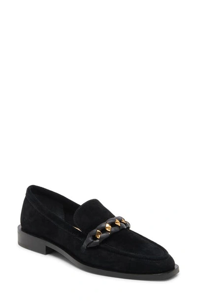Dolce Vita Women's Sallie Slip On Embellished Loafer Flats In Onyx Suede