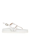 Patrizia Pepe Woman Thong Sandal White Size 6 Soft Leather