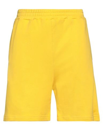 Dondup Man Shorts & Bermuda Shorts Yellow Size L Cotton