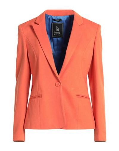 Hanita Woman Blazer Orange Size 6 Polyester, Elastane