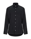 Bastoncino Man Shirt Black Size 17 Cotton, Elastane